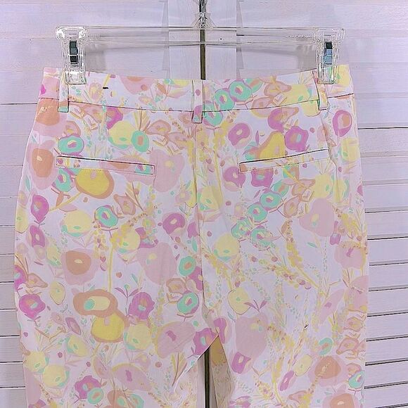 Talbots The Perfect Crop Pants Size 8 Abstract Floral NWOT - Picture 7 of 10